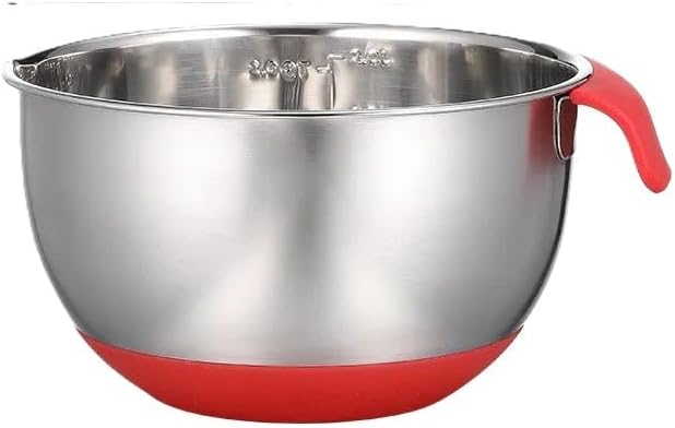 Stainless Steel Non-Slip Mixing Bowl with Lid Kitchen Container Cake Bread Salad Mixing Bowl Multifunctional Food Baking Tool (24 Without Lid)