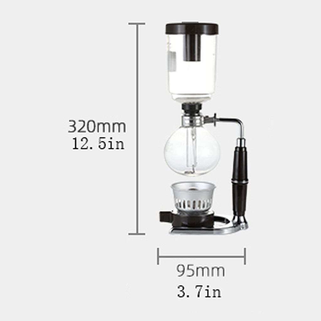 OLOTU Professionale Moderna caffettiera a sifone, caffettiera ghiacciata con bruciatore ad Alcool, caffettiera Trasparente con Supporto in Acciaio Inossidabile Caffettiera Dripster