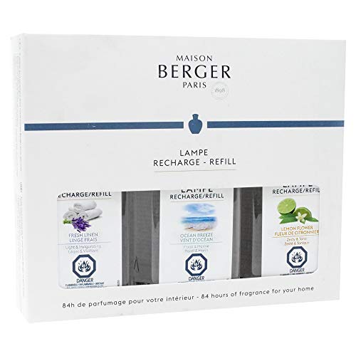 Lampe Berger Fragrance Trio Refill for Home Fragrance Oil Diffuser - 3x6.08 Fluid Ounces - 3x180 milliliters (Trio Fresh)