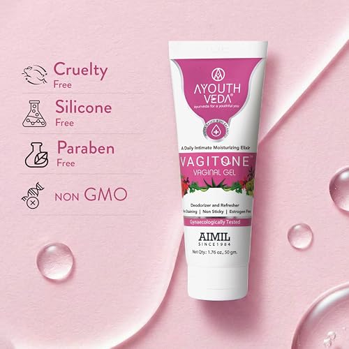 Image of Ayouthveda Vagitone Vaginal Gel for Women | Dual-Action Anti-Infective & Toning Gel | Controls Infections Secretions | Estrogen-Free, Gynaecologically Tested | With Sphatika, Amla & Maju Phal | 50g (Pack of 5)