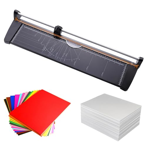 Professioneller Rotationspapierschneider mit rostfreier Metallplatte, ideal für Karton, Fotos und Visitenkarten, perfekt für Druckereien, Schulen und Büros