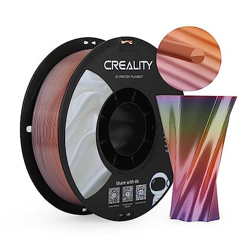 Image of Creality Rainbow Silk PLA 3D Printer Filament 1.75mm, Gradient Multicolor, High Smoothness & Toughness, + /-0.02mm, 3D Printing Filament 1KG /2.2lb (Rainbow)