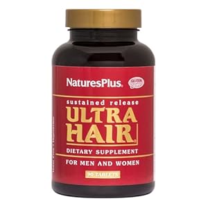 Natures Plus Ultra Hair, Sustained Release – Natural Hair Growth Supplement for Men & Women – 90 Vegetarian Tablets (45 Servings)
