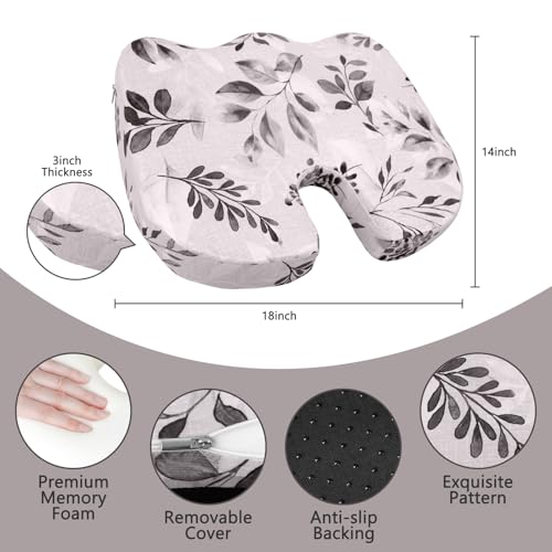 Image of Tailbone Pain Relief Cushion, Memory Foam Seat Cushion for Coccyx Sciatica Pain Pressure Relief Office Desk Chair