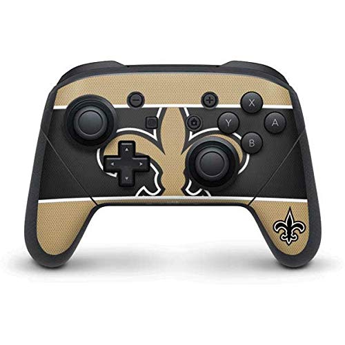 Skinit Decal Gaming Skin Compatible with Nintendo Switch Pro Controller - Officially Licensed NFL New Orleans Saints Zone Block Design