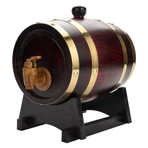 Cocoarm Tonneau de Vin en Bois de Chêne Vintage, 1,5L, pour Bière, Whisky, Rhum, Port, Brandy, Tequila