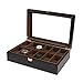 Produktbild NBVCX Wohnaccessoires 12 Slot Watch Aufbewahrungsbox Damen Schmuck Armband Sammlungen Vitrine Holz Soft Flocking Futter Interieur mit 12 Kissen abschließbare Metallschnalle