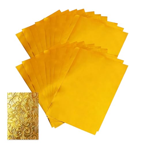 La Mejor Lista de Repujadores disponible en línea. 39 Hojas De Estaño Para Repujar | 20 Unidades De Papel Dorado Para Repujado,Lámina De Aluminio Para Manualidades 20x30 CM,Para Grabado Montaje Tarjetas Scrapbook Decoración Pintura