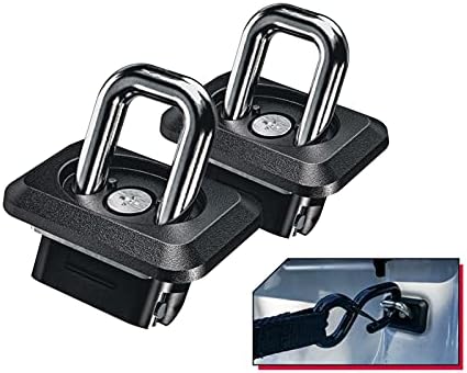 Bull Ring Inner Bed Retractable Truck Bed Tie Down Anchors, Built for 2007+ Chevy Silverado & GMC Sierra, 2015+Chevy Colorado&GMC Canyon. Mounts in Truck Bed Stake Pockets, Easy Installation (1 Pair)