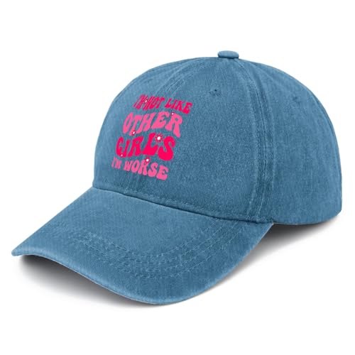 I'm not Like Other Girls I'm Worse Cap hat Men's Hats & caps Gifts for Daughter Baseball Hats Cyan Blue2