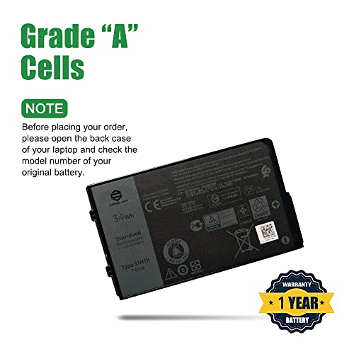 Image of J7HTX 451-BCDH Laptop Battery Replacement for Dell Latitude 7202 7212 7220 Rugged Extreme Tablet T03H T03H002 T03H T03H003 Series 02JT7D 2JT7D J82G5 7XNTR FH8RW 0FH8RW DRPTJ 7.6V 34Wh 4342mAh