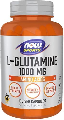 NOW Sports, L-Glutamine, Double Strength 1,000 mg, Amino Acid, 120 Veg Capsules