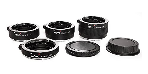 Movo Mt-C93 4-Piece Af Chrome Macro Extension Tube Set For Canon Eos Dslr Camera With 12Mm, 20Mm, 25Mm, & 36Mm Tubes #TOP3