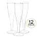 12 Premium Plastic Champagne Flutes - Bulk Champagne Glasses for Wedding or Party