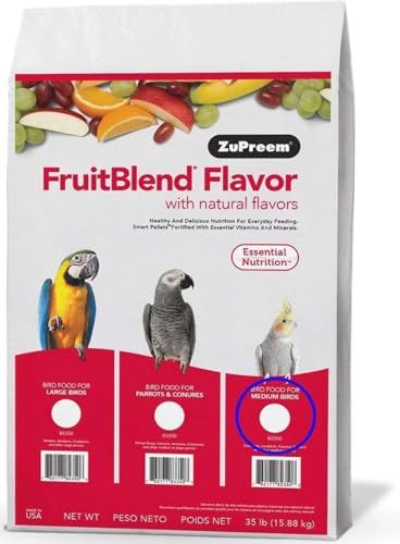ZuPreem FruitBlend Flavors Bird Food for Medium Birds, 35 LBS