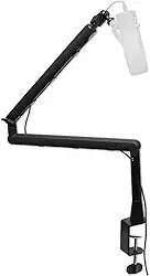 Suporte Microfone, Braço Articulado Microfone, Aluminum 360° Rotatable Foldable Microphone Low Arm Desk Mount for Podcast/Streaming/Gaming/Radio Studio