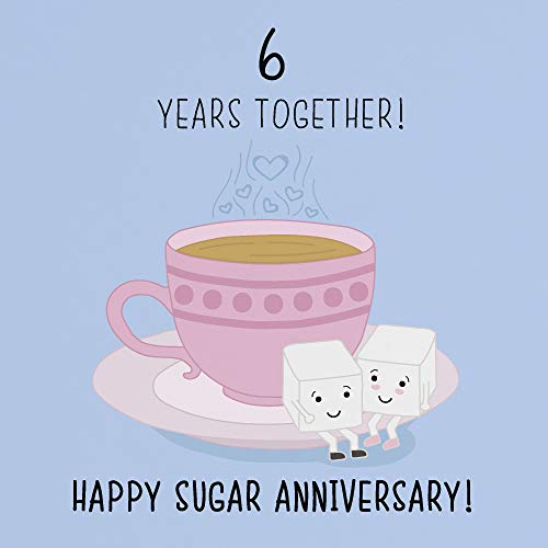 Hunts England, Large 6th Wedding Anniversary Card, Sugar Cubes, Happy Sugar Anniversary, 6 Years Together!, Iconic Collection - Image 2