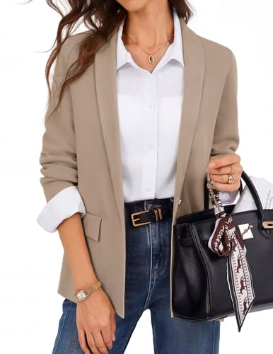 GRACE KARIN Womens Sweater Blazers Business Casual, Work Office Sweater Jacket 2026, Trendy Dressy Knit Cardigans Khaki