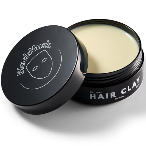 BlackMask Hair Clay for Men (3.52 oz) Matte Finish with Strong Hold, Hair Styling Clay, Adds Texture & Volume