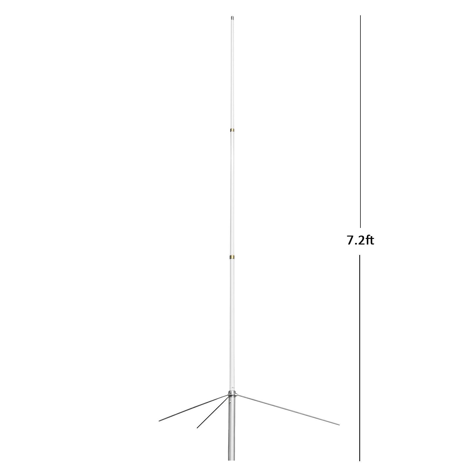 HYS Antenne extérieure 5,5/8,5 dpi double bande 2,2 m pré-réglée 144 Mhz/430 Mhz très résistante en fibre de verre 200 W avec connecteur UHF femelle (SO239)