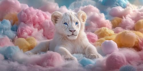 Pintura acrilica manualidades DIY de animales en lienzo grande