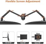 Amazon Basics Montage de bureau à double moniteur réglable, support jusqu'à 81.3 cm Moniteurs et 10 kg par bras, tension réglable, VESA 75x75/100x100, noir