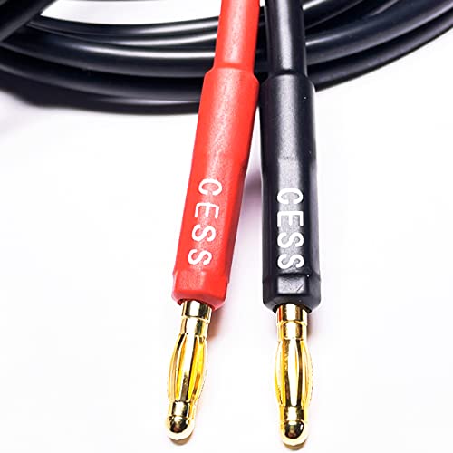 Image of CNCESS CESS-037-6f Banana Plug Male to Male Speaker Cable 12 Gauge 680 Strand Count Silicone Soft Wire, 2 Cables (6 FEET)