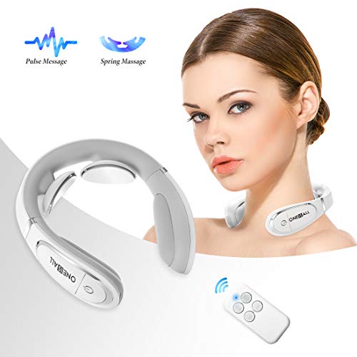 Neck Massager, ONEISALL Intelligent Portable Neck Massager with Heat Cordless, 3 Modes 15 Levels Smart Deep Tissue Trigger Point Massage Use at Home, Office, Outdoor, Car