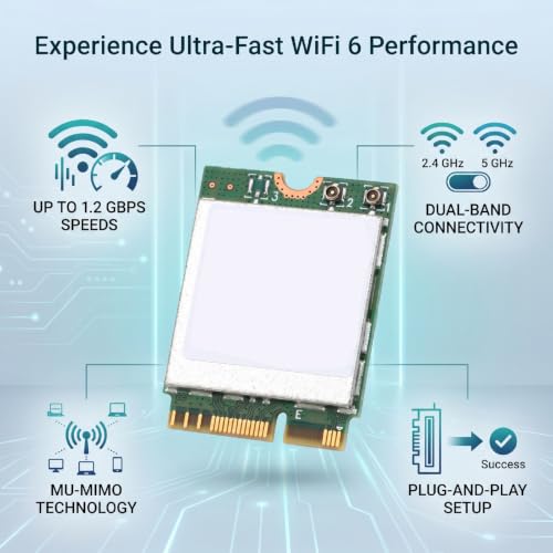 RTL8852BE WiFi 6 Tarjeta de Red, Doble Banda 2.4GHz 5GHz 1.2Gbps Plug and Play para Laptops miniatura 6