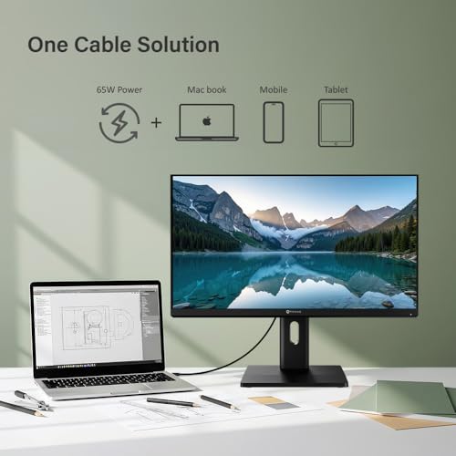 Image of AG Neovo EM2751 27-inch 4K UHD (3840 x 2160) IPS Computer Monitor, USB-C with 65W PD, 60Hz, 5ms, 100% sRGB, Tilt /Pivot /Height Adjustable Stand, Dual HDMI 2.1, DisplayPort 1.4