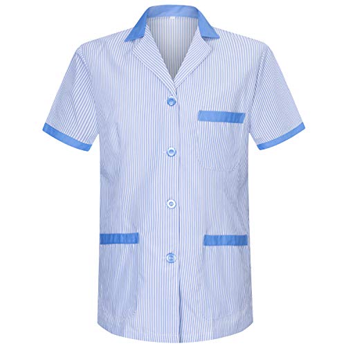 MISEMIYA - Camisa MÉDICO Unisex Enfermera Uniforme Limpieza Laboral ESTÉTICA Dentista Veterinaria Sanitario HOSTELERÍA W820 - M, Celeste