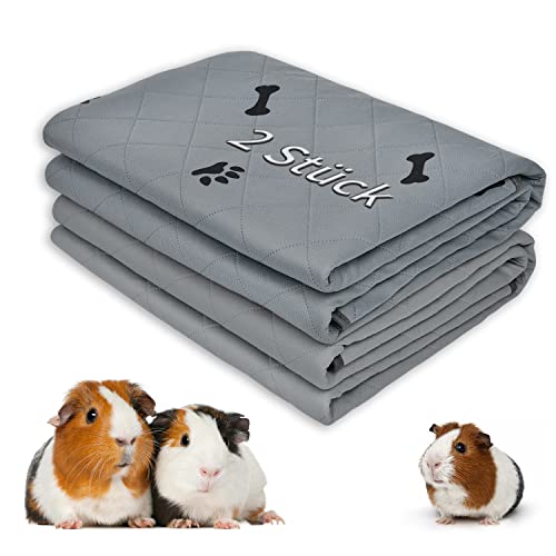 PICK FOR LIFE 2 Stück PIPI Pads für Meerschweinchen, 4-Lagen super Saugfähig Kleintier Pee Pads, Waschbare und Wiederverwendbare Haustier Hygieneunterlage für Hamster, Kaninchen, Hunde Cover