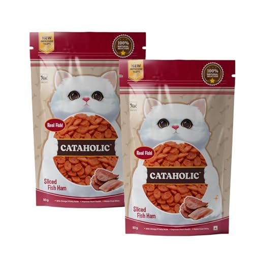 Image of Cataholic Sliced Fish Ham Cat Treats, High Protein Natural Fish Snacks, Soft Chewy Training & Reward Treats for All Cat Breeds, 50 g