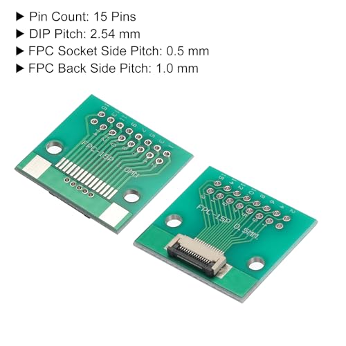 MECCANIXITY conversor FPC FFC PCB 15P 0.5mm pack 4 miniatura 3