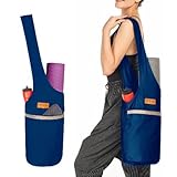 ALLEN & MATE Grote yogamat tas drager sport gym oefentas met gezichtshanddoek, geschikt voor de meeste maten matten (kristalblauw)