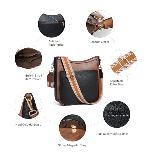 Image of Leather Crossbody Purse for Women Crossbody Bag for Daily Travel | Trendy Vegan Leather Medium Crossbody Purse with Adjustable Strap Women's Hobo Shoulder Handbags for Work