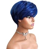 BeiSD Short Pixie Cut Wigs with Bangs Mixed Blonde Brown Short Wig Synthetic Wigs for Black Women...
