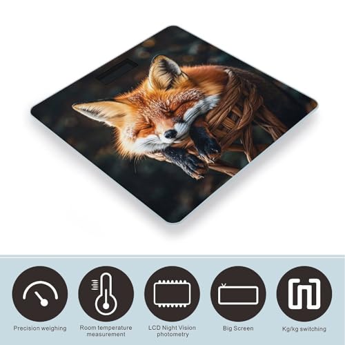 Báscula Digital de Baño con Diseño Divertido de Zorro Duradero miniatura 3