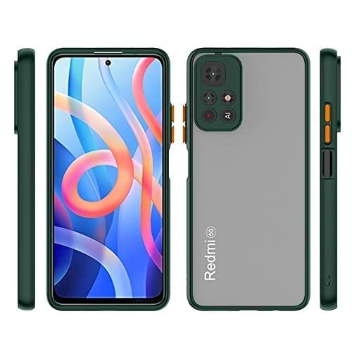 Image of Designerz Hub Transparent Military Grade Certified Clear Case - Smoke Case, Shock Absorbing Rubber, Scratch Resistant Protective Case, Drop Tested Case for Redmi Note 11T 5G / Poco M4 Pro 5G - Green