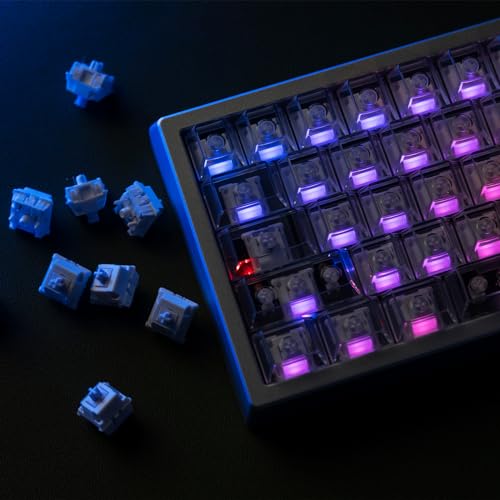 Image of OOCTPK Chilkey 35pcs Morandi 5-Pin Linear Mechanical Keyboard Switches for Mechanical Keyboard, Focused Bottom-Out Feedback and Crisp, High-Transmittance PMMA Light Guide, Even RGB Illumination