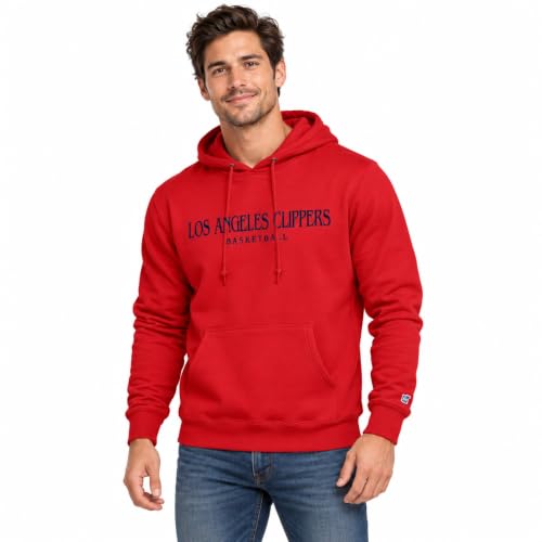 Blue 84 Los Angeles Clippers NBA Officially Licensed Hooded Sweatshirt Thrift Embroidery, Secondary Color, Small