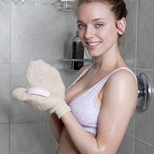 Exfoliating Mitt - Body Scrubber, 2 Pcs Shower Brushing Mitt, Bath Scrubbing Mitten, Natural Body Exfoliator For Deep Cleansing, Spa Exfoliation Gloves For Men And Women (Vegetable Fiber) #TOP6