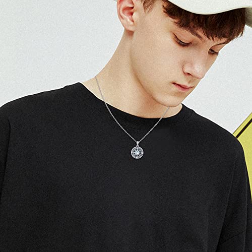 TUGHRA Graduation Necklace Sterling Silver Compass Necklaces for Women Men Celtic Moonstone Pendant Necklace Inspirational Jewelry Gifts for Women Girls Boys Friendship Talisman Gifts for Her Him - Image 3