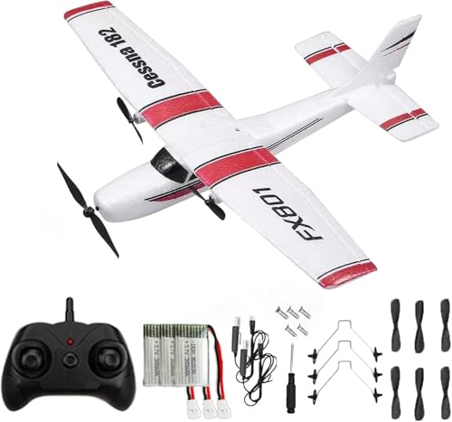 Ouhgnoh RC Plane 2.4Ghz 2 Channels EPP Foam Remote Control Airplane Radio Control Cessna Aircraft Easy to Fly RC Glider Toys for Kids, Boys and...