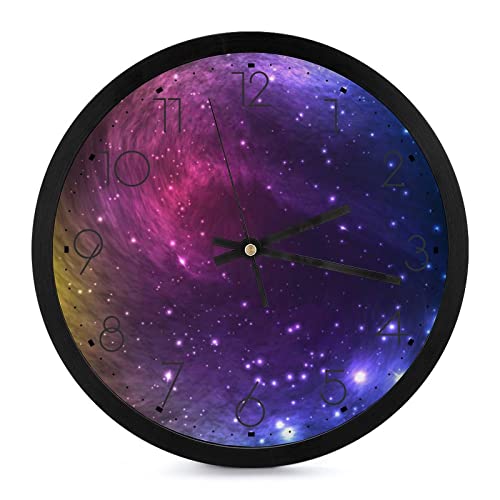 Horloge murale ronde décorative couleur nébuleuse 25.4cm grands chiffres