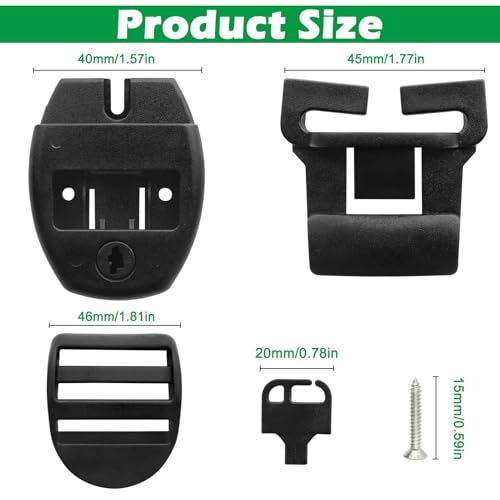 ZOMOFEW 4 Sets Spa Hot Tub Cover Clips Latch Replacement Kit,Hot Tub Cover Latches Clip Lock for Cover Straps with Keys,Hardware Accessories for Spa Cover Straps (Black) - Thumbnail 2