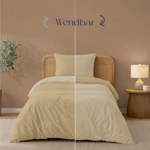 Twinzen - Bettwäsche 140x200 cm mit 1 Kissenbezug 65x65 cm - Wendbar – Ansicht 3