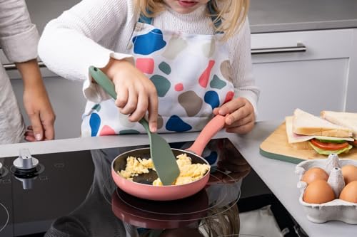 Miniatura 2 de Fackelmann Mini Sartén De 14 Cm De Diámetro De Aluminio Reciclado, Revestimiento Cerámico, Ideal Para Tortitas Y Verduras, Color Rosa Delicado, Adecuada Para Cocinas De Gas, Eléctricas Y