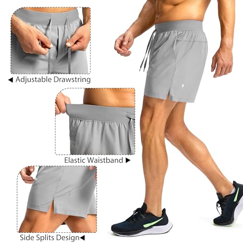 Image of Soothfeel Men's Running Shorts with Zipper Pockets 9 inch / 7 inch / 5 inch Quick Dry Eight Basketball Gym Workout Athletic Shorts