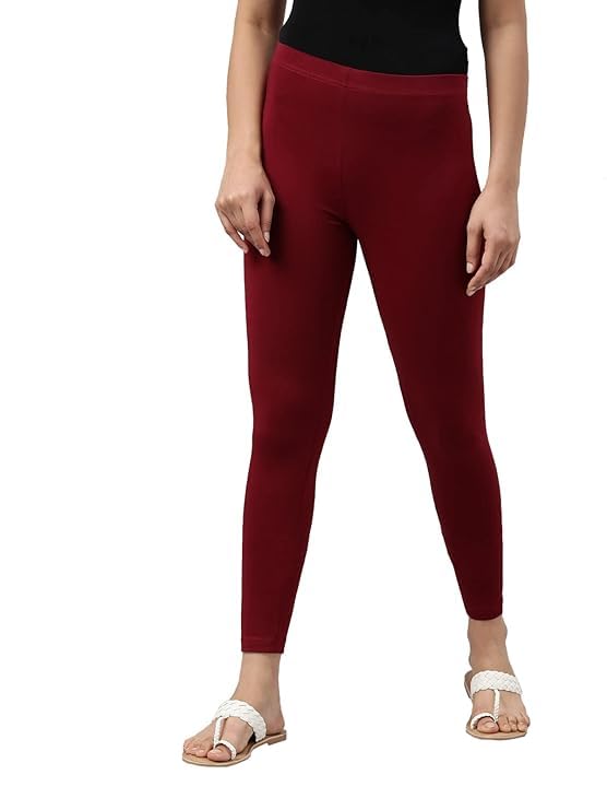 Image of Women Cotton Solid Belt Ankle Length Legging Four Way Lycra Leggings